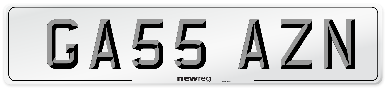 GA55 AZN Number Plate from New Reg